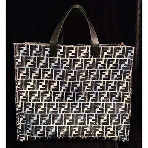 Fendi Shopper Tote Joshua Vides Zucca Coated Canvas Large